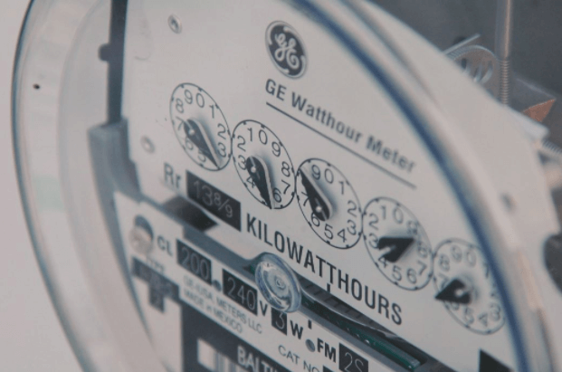 An outdoors electrical usage meter